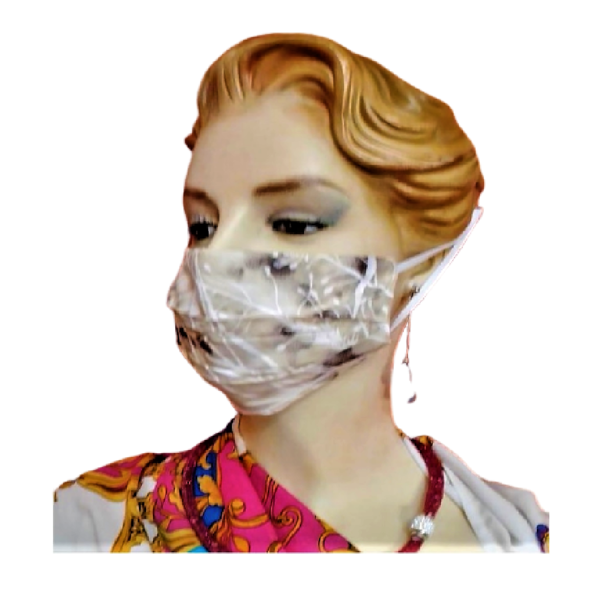 Μάσκα προσώπου σε χρώμα μπεζ. - ύφασμα, βαμβάκι, πλενόμενο, μάσκα προσώπου, μάσκες προσώπου - 3