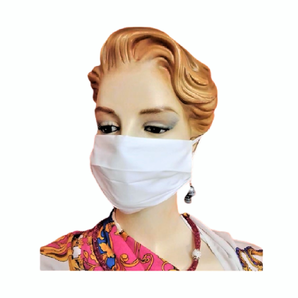 Μάσκα προσώπου ενηλίκων σε λευκό χρώμα. - ύφασμα, βαμβάκι, γυναικεία, πλενόμενο, μάσκες προσώπου - 3