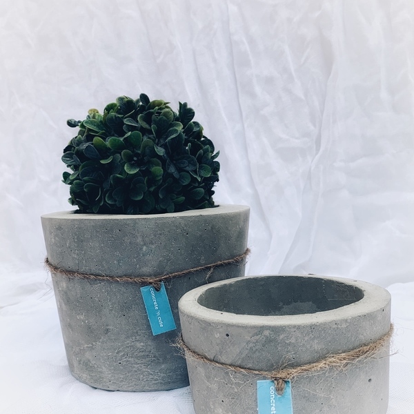 concrete pot medium - τσιμέντο, κασπώ - 2