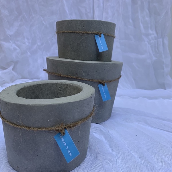 concrete pot medium - τσιμέντο, κασπώ - 3