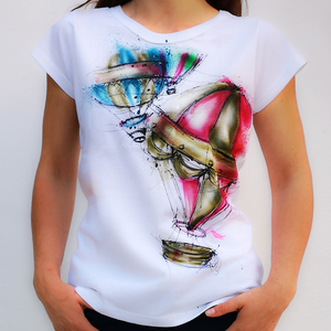 T-shirt γυναικείο 100% βαμβάκι χειροποιητο αλεξίπτωτα