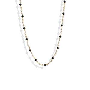 Rosary Black/White - επιχρυσωμένα, ασήμι 925, ροζάριο