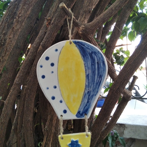 Hot air balloon κεραμικο - ζωγραφισμένα στο χέρι, πηλός, διακοσμητικά - 2