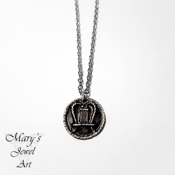 Κρεμαστό Harp από ασήμι 925, σειρά “Essential Collection” - ασήμι, charms, ασήμι 925, κοντά, ατσάλι, αρχαιοελληνικό - 3