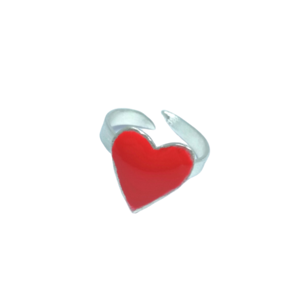 red heartbeat - σμάλτος, καρδιά, επάργυρα, δώρα αγίου βαλεντίνου, αυξομειούμενα, φθηνά
