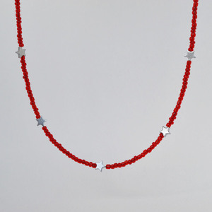 Red beads κοντό κολιέ με αστεράκια αιματίτη - αστέρι, αιματίτης, χάντρες, αυξομειούμενα, φθηνά - 2