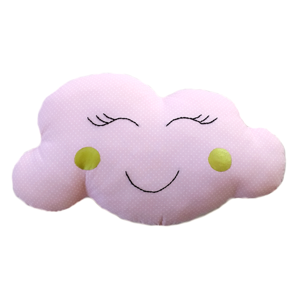 Μαξιλάρι παιδικό σύννεφο ροζ πουά - κορίτσι, πουά, συννεφάκι, μαξιλάρια