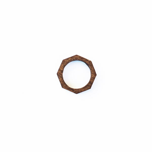 Μίνιμαλ χειροποίητο ξύλινο δαχτυλίδι Octagon ring - ξύλο, γεωμετρικά σχέδια, χειροποίητα, μικρά, ξύλινα κοσμήματα, Black Friday, φθηνά, φθηνά
