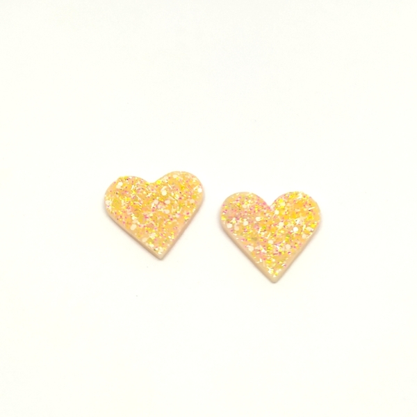 Glitter clay hearts - γυαλί, καρδιά, γκλίτερ, πηλός, καρφωτά
