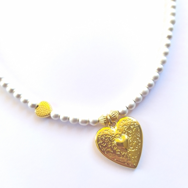Heart necklace - καρδιά, αιματίτης, romantic, minimal