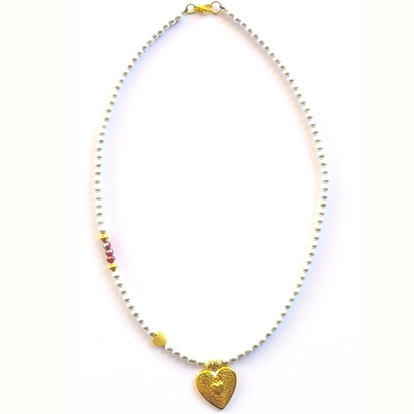 Heart necklace - καρδιά, αιματίτης, romantic, minimal - 2