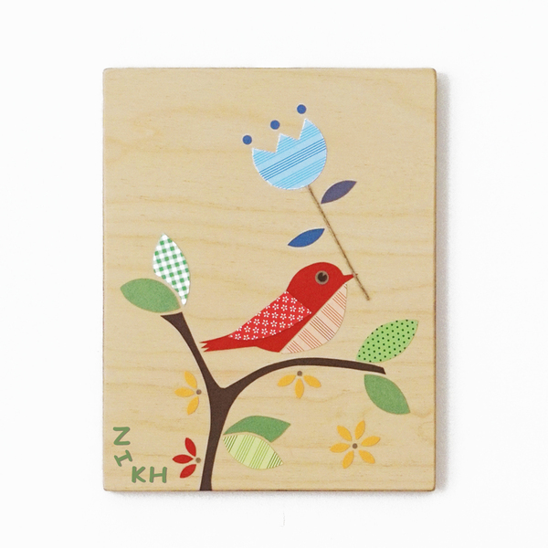 Προσωποποιημένος ξύλινος πίνακας «πουλάκι με λουλούδι» 22x 28 εκ - πίνακες & κάδρα, κορίτσι, όνομα - μονόγραμμα, πουλάκι, ξύλινα διακοσμητικά τοίχου, προσωποποιημένα, παιδικά κάδρα