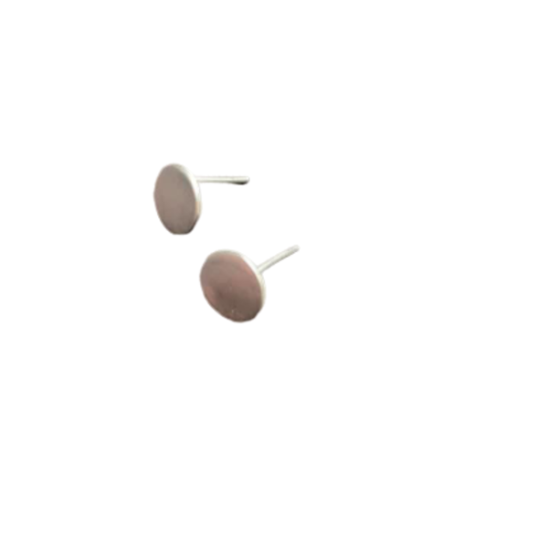 Καρφωτά μικρά χειροποίητα σκουλαρίκια από ασήμι 925 σε σχήμα δίσκου πάνω στο αυτί - ασήμι, επάργυρα, καθημερινό, ελαφρύ - 2