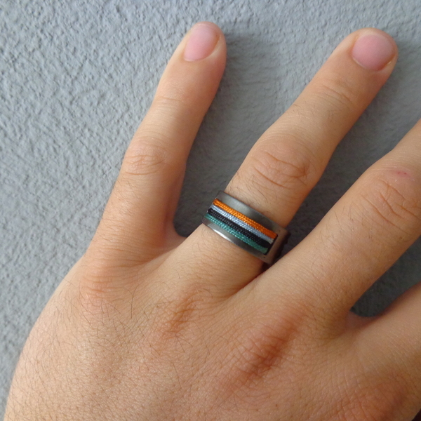 Δαχτυλίδι "γραμμές" Unisex - ασήμι, unisex, σταθερά, μεγάλα, επιροδιωμένα, φθηνά - 2