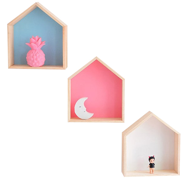 Ξύλινα Σπιτάκια 3 Τεμάχια - ξύλο, κορίτσι, παιδικό δωμάτιο, διακοσμητικά