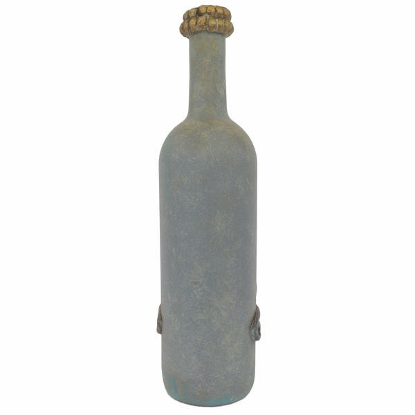 Γυάλινο διακοσμητικό μπουκάλι - γυαλί, πηλός, χειροποίητα, διακοσμητικά, πρωτότυπα δώρα, διακοσμητικά μπουκάλια - 3