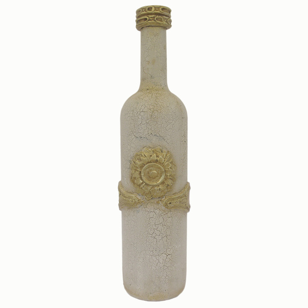 Γυάλινο διακοσμητικό μπουκάλι - γυαλί, πηλός, χειροποίητα, διακοσμητικά, πρωτότυπα δώρα, διακοσμητικά μπουκάλια - 2