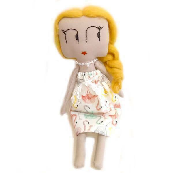 Κούκλα υφασμάτινη της σειράς Ηappy Girls - ύφασμα, κορίτσι, κουκλίτσα, δώρα γενεθλίων, κούκλες - 2