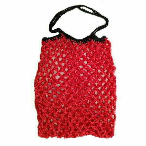 Τσάντα δίχτυ- red passion - ώμου, μεγάλες, all day, θαλάσσης, πλεκτές τσάντες, φθηνές