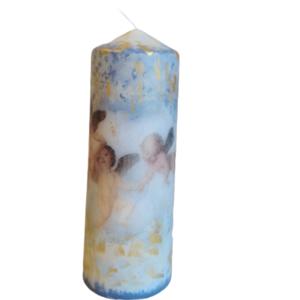 Διακοσμητικό κερί decoupage - χρωματιστό, χρυσό, ντεκουπάζ, ρεσώ & κηροπήγια, κεριά