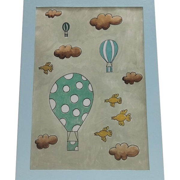 Επιτοίχιο φωτιστικό “Αερόστατα” - αγόρι, χειροποίητα, παιδικό δωμάτιο, παιδικά φωτιστικά