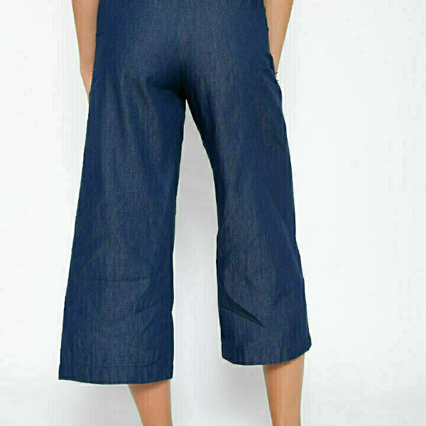 Γυναικεία παντελόνα ζιπ κιλότ με ζώνη - κομψά - 3