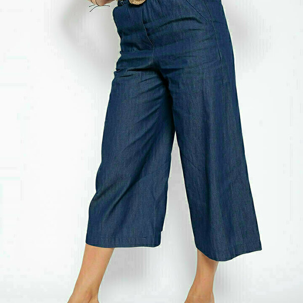 Γυναικεία παντελόνα ζιπ κιλότ με ζώνη - κομψά - 5