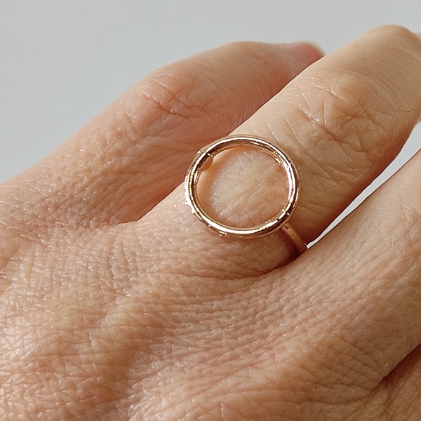Δαχτυλίδι ροζ χρυσό κύκλος - ορείχαλκος, μικρά, αυξομειούμενα, φθηνά - 5