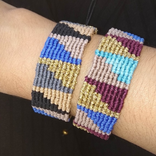 Μακραμε βραχιόλι boho - μακραμέ, boho, χεριού, αυξομειούμενα - 2