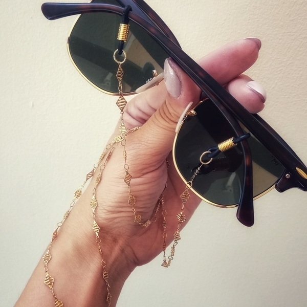 Sunglasses Holder- Ατσάλινη χρυσή αλυσίδα γυαλιών - αλυσίδες, ατσάλι