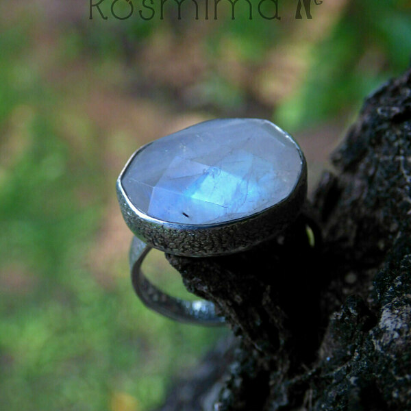 " Magical Moonstone " - Χειροποίητο δαχτυλίδι από ασήμι 925 με Φεγγαρόπετρα!!! - ασήμι, ημιπολύτιμες πέτρες, ασήμι 925, φεγγαρόπετρα, boho, boho, αυξομειούμενα - 5