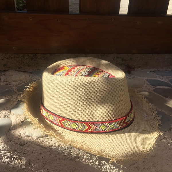 Maroco- ψάθινο καπέλο - ζωγραφισμένα στο χέρι, χειροποίητα, boho, καπέλα, ψάθινα - 4