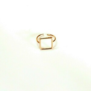 Δαχτυλίδι ροζ χρυσό τετράγωνο - minimal, μικρά, boho, boho, μπρούντζος, αυξομειούμενα, φθηνά