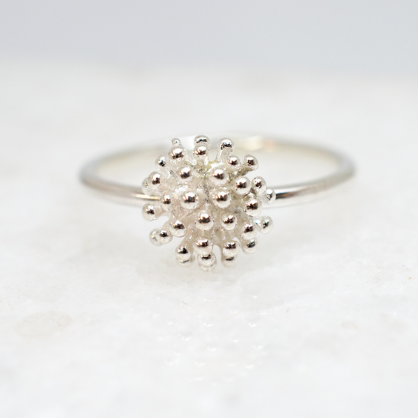 Ασημένιο δαχτυλίδι λουλούδι - ασήμι, ασήμι 925, χειροποίητα, λουλούδι, μικρά, σταθερά