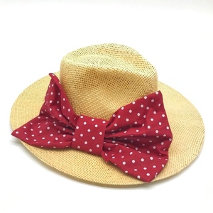 Ψάθινο καπέλο παναμα «Bow» - στυλ, δώρα για γυναίκες, ψάθινα - 2