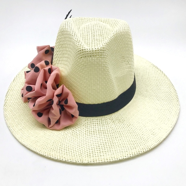 Ψάθινο χειροποίητο καπέλο παναμα «FruFru» - στυλ, δώρα για γυναίκες, ψάθινα