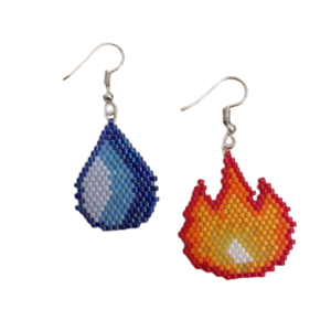 Σκουλαρίκια Φωτιά & νερό - κρεμαστά