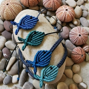 Κολιέ μακραμέ "ψαράκι" / macrame necklace "fish" - ψάρι, μακραμέ, φθηνά - 2