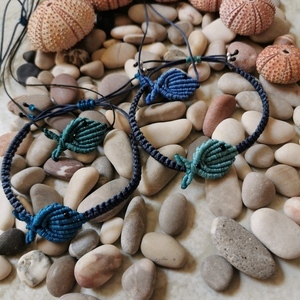 Κολιέ μακραμέ "ψαράκι" / macrame necklace "fish" - ψάρι, μακραμέ, φθηνά - 3