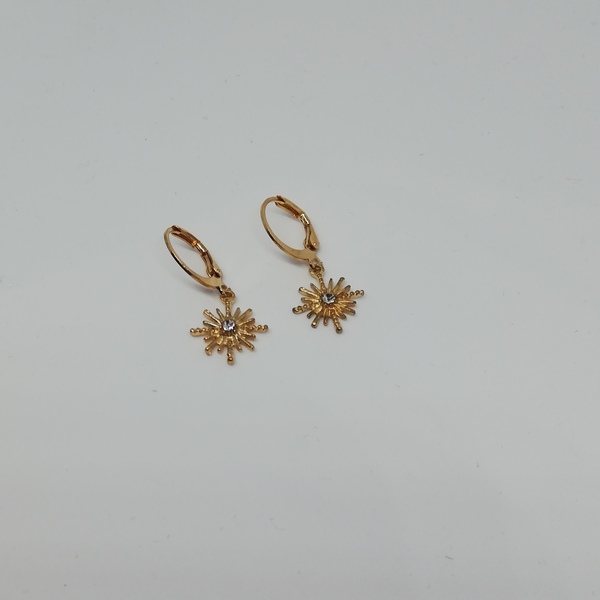 Μικροί κρίκοι με αστέρι - κρίκοι, μικρά, faux bijoux, φθηνά - 3