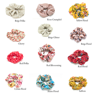 Summer Scrunchies Set 2τμχ - set, λαστιχάκια μαλλιών, αξεσουάρ μαλλιών - 2