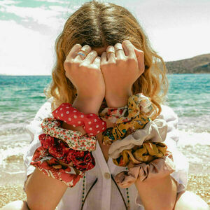 Summer Scrunchies Set 2τμχ - set, λαστιχάκια μαλλιών, αξεσουάρ μαλλιών - 3