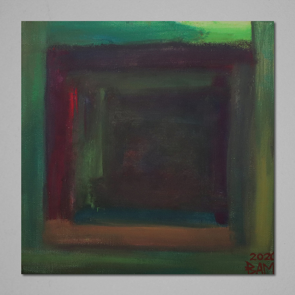 Abstract #2 random shapes color canvas painting tempera 20x20 - πίνακες & κάδρα, πίνακες ζωγραφικής
