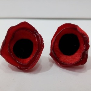Σκουλαρίκια ανεμώνες κόκκινες - ύφασμα, λουλούδι, καρφωτά, μικρά, faux bijoux