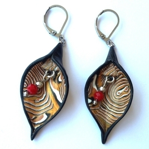 Polymer Clay Dangle Earrings - πηλός, ατσάλι, κρεμαστά