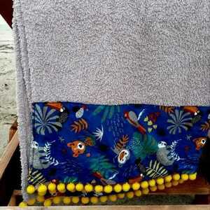 Χειροποίητη πετσέτα θαλάσσης με πομπομ - δώρο, αξεσουάρ παραλίας, πετσέτες