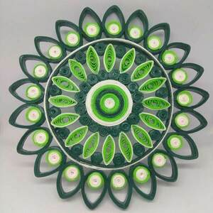 Έθνικ χειροποίητο κρεμαστό Mandala Quilling 14 εκ. - χειροποίητα, ethnic, κρεμαστά, διακοσμητικά