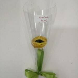 Δαχτυλίδι λουλούδι σε φωτεινό κίτρινο χρώμα - ύφασμα, λουλούδι, μεγάλα, αυξομειούμενα, φθηνά - 4