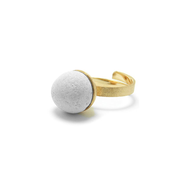 "Λαλούδες" - Χειροποίητο επίχρυσο 18k ματ δαχτυλίδι με φυσικό βότσαλο! - πέτρα, επιχρυσωμένα, μικρά, μικρά, βότσαλα, αυξομειούμενα
