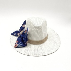 Χειροποίητο καπέλο παναμα «Floral Bow» - φιόγκος, στυλ, απαραίτητα καλοκαιρινά αξεσουάρ, ψάθινα